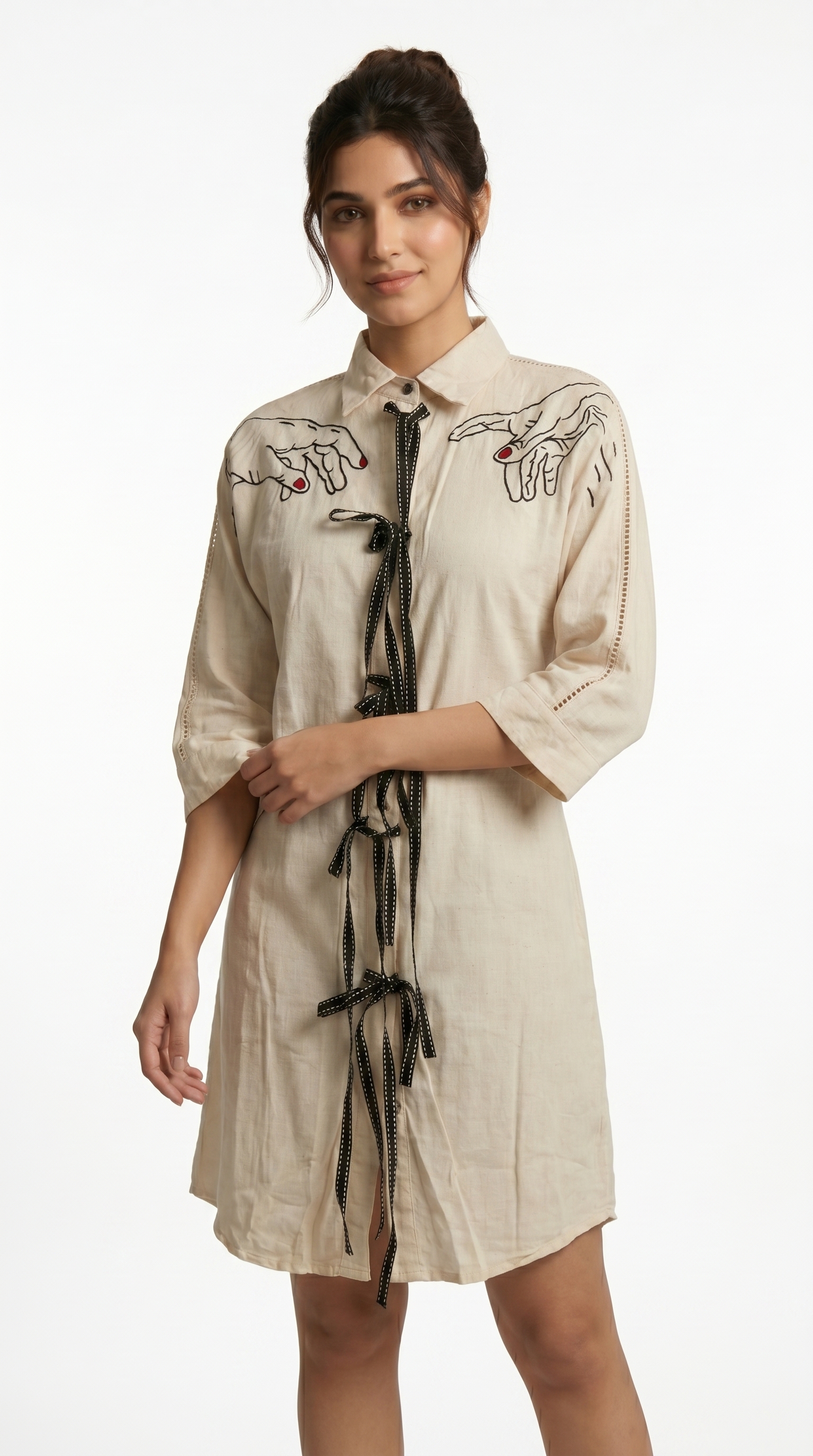 Beige with finger's design