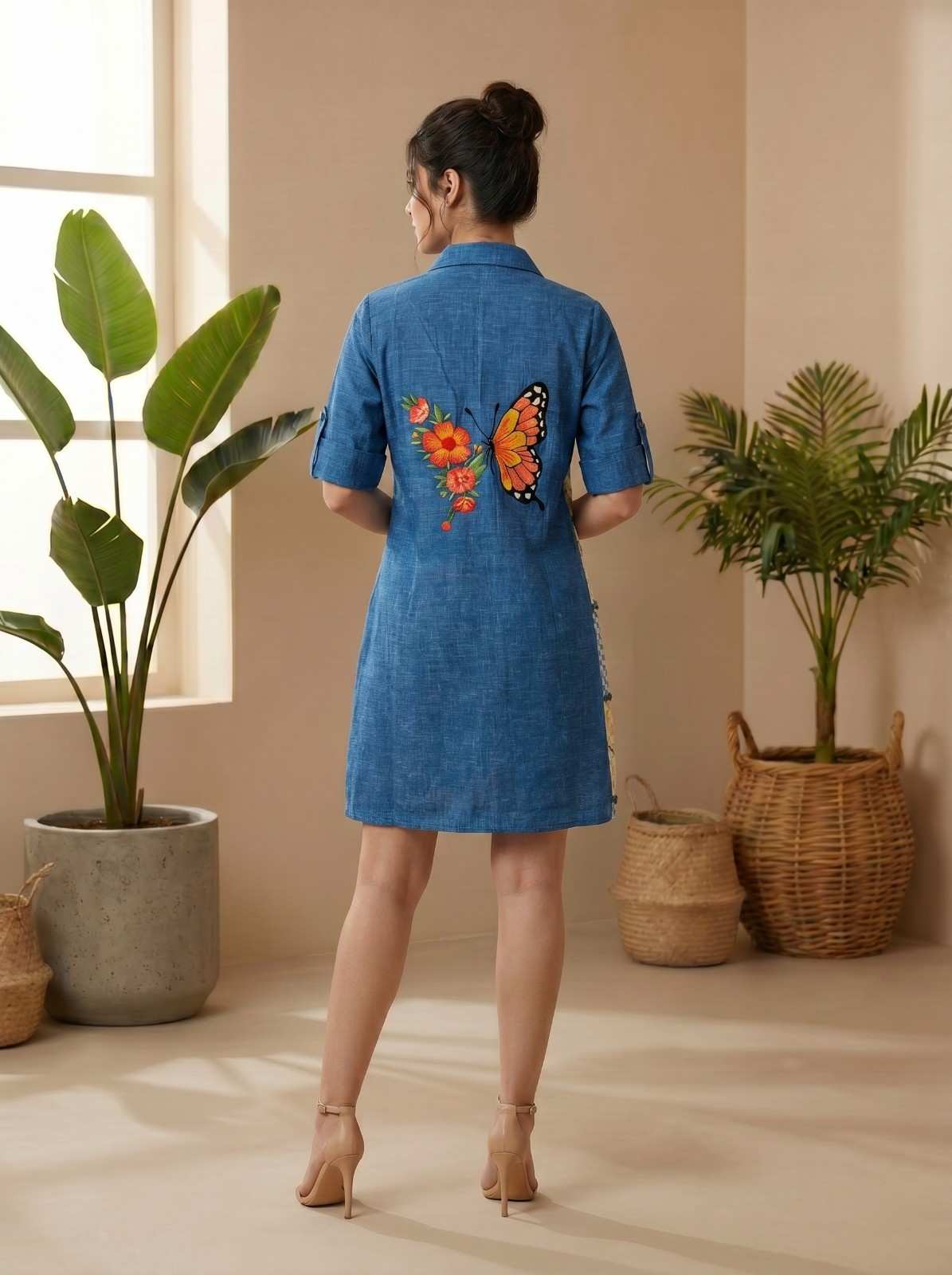 Blue with butterfly