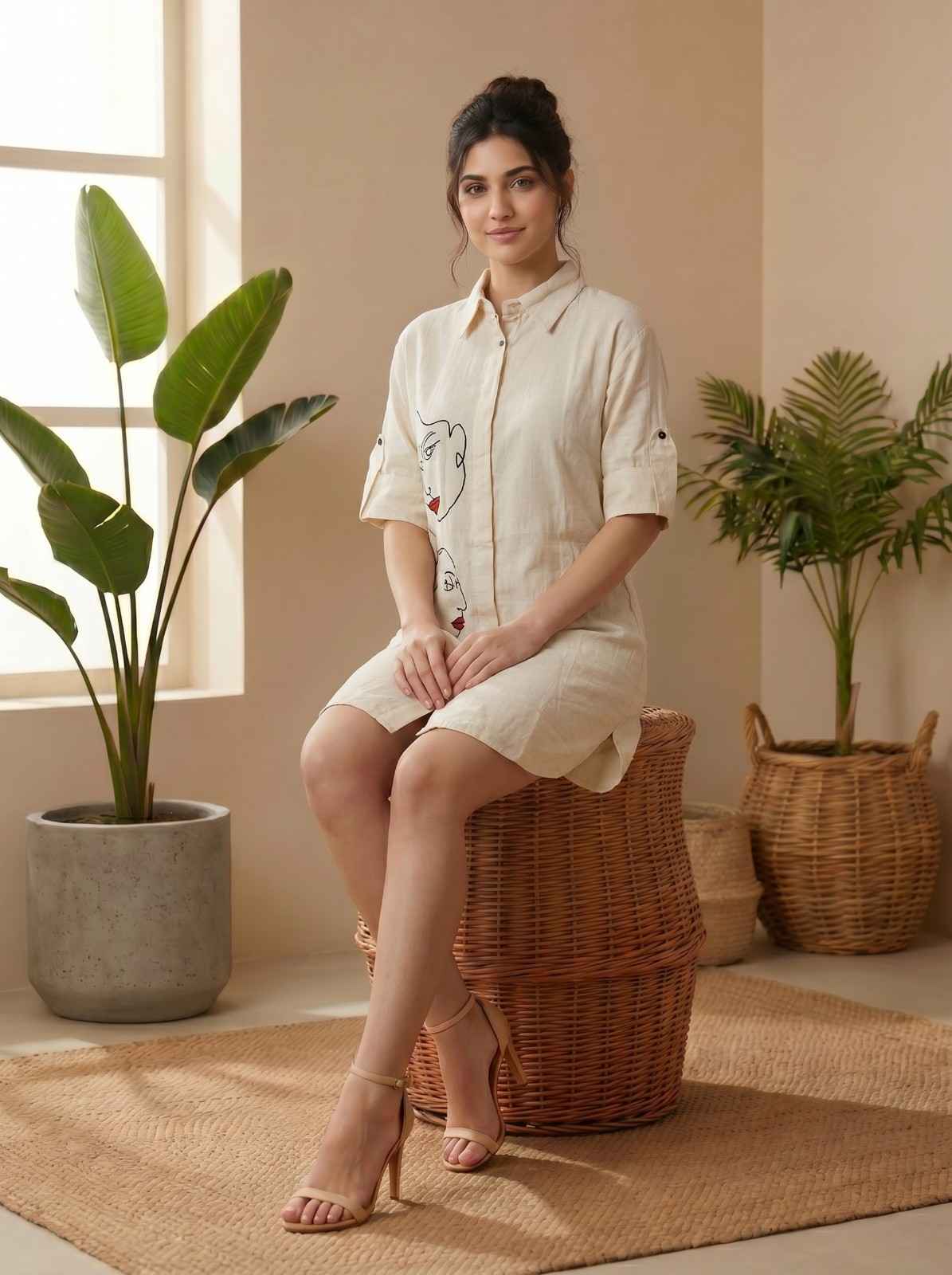 Beige with face