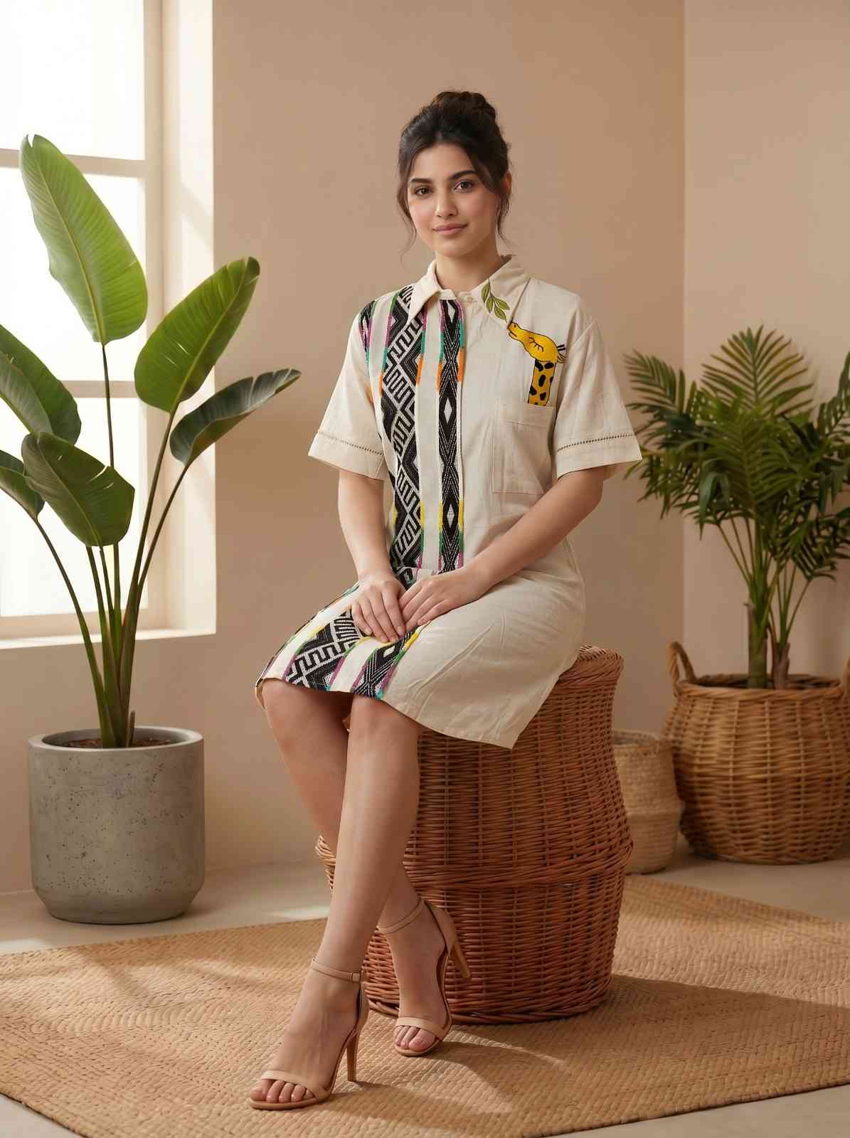 Beige with giraffe