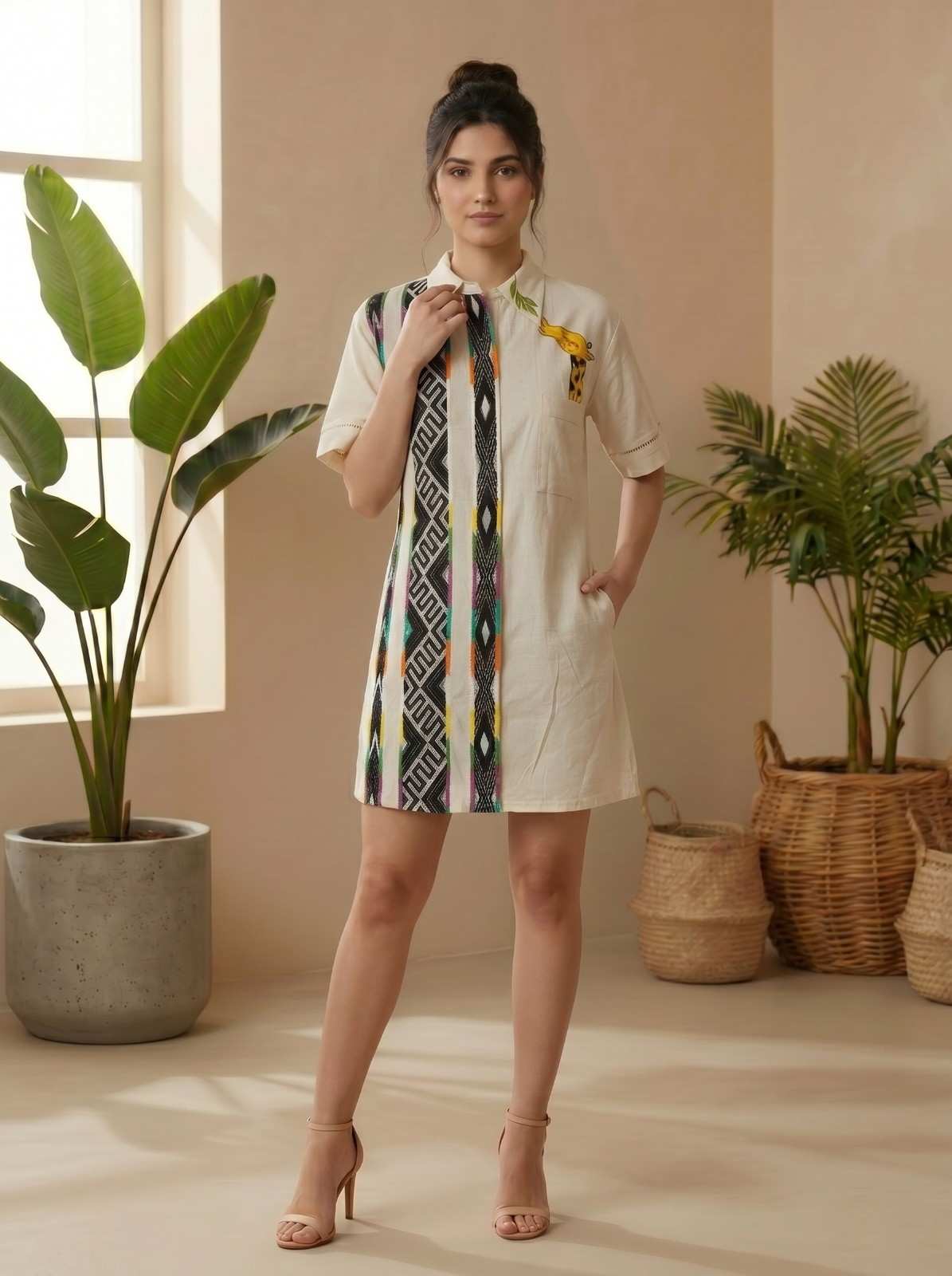 Beige with giraffe